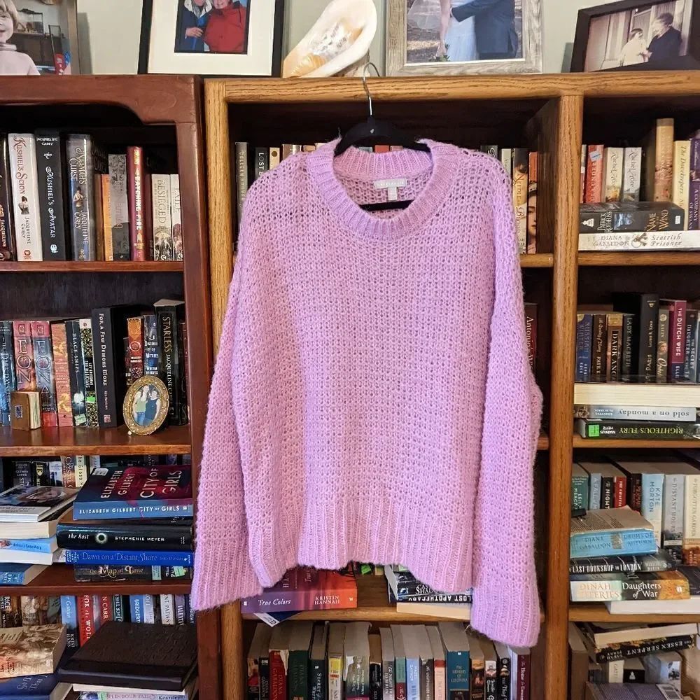 Chelsea 28 pink knit crew neck sweater nwot sz large